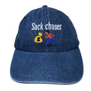 Sack Chaser Slideback Hat Blue OSFA Adjustable Embroidered Denim Newhattan